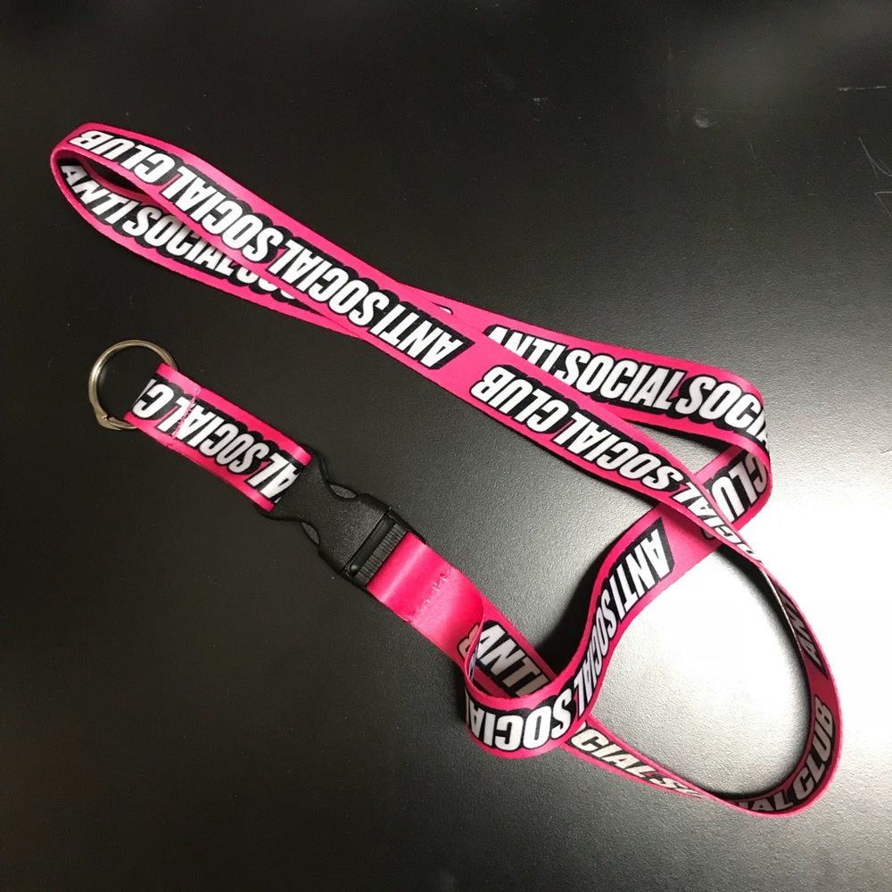 Anti social social club Pink lanyard